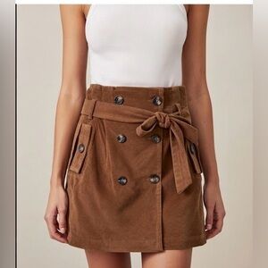 BOHME Warm Brown Mid Thigh Skirt